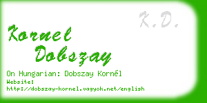 kornel dobszay business card