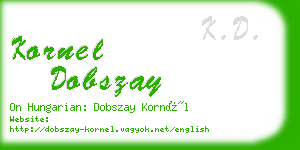 kornel dobszay business card